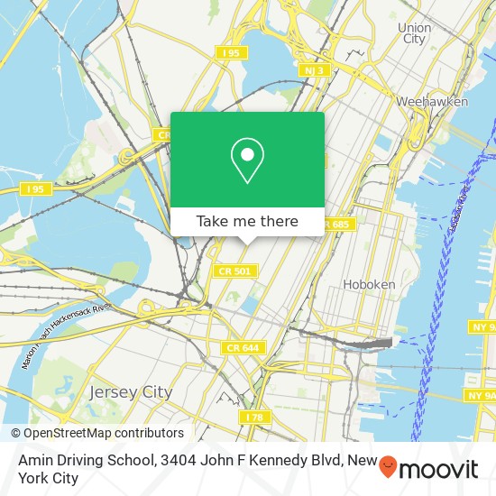 Mapa de Amin Driving School, 3404 John F Kennedy Blvd