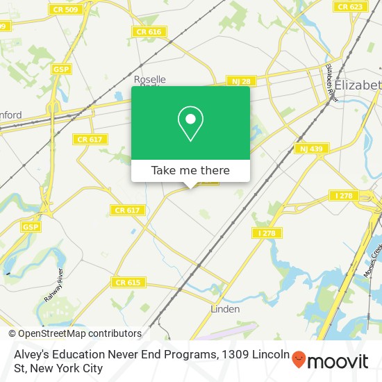 Mapa de Alvey's Education Never End Programs, 1309 Lincoln St