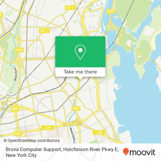Mapa de Bronx Computer Support, Hutchinson River Pkwy E