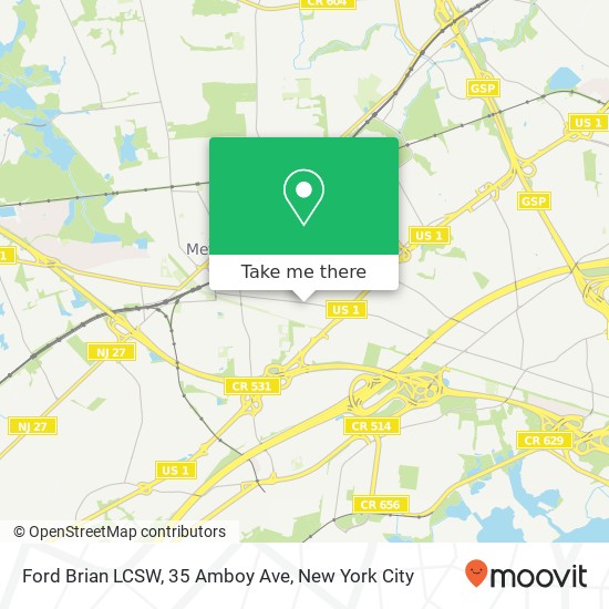 Mapa de Ford Brian LCSW, 35 Amboy Ave