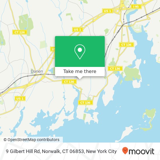 Mapa de 9 Gilbert Hill Rd, Norwalk, CT 06853