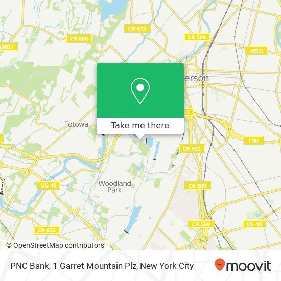 Mapa de PNC Bank, 1 Garret Mountain Plz