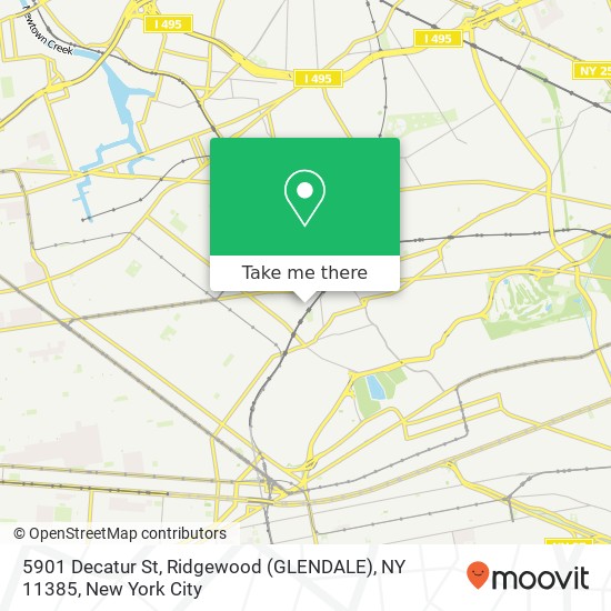 Mapa de 5901 Decatur St, Ridgewood (GLENDALE), NY 11385