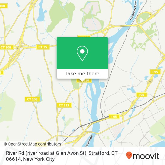 Mapa de River Rd (river road at Glen Avon St), Stratford, CT 06614