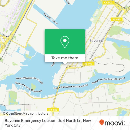 Bayonne Emergency Locksmith, 4 North Ln map
