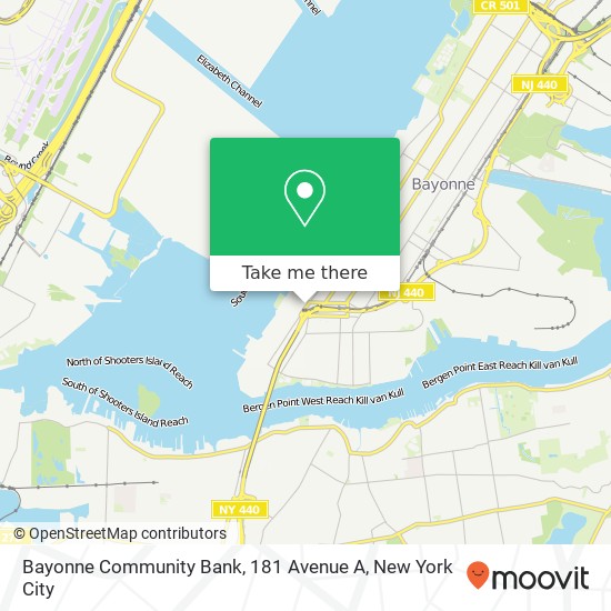 Bayonne Community Bank, 181 Avenue A map