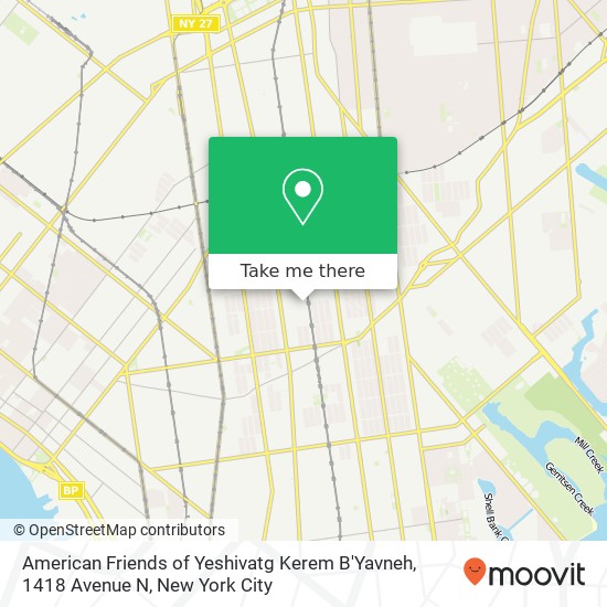 American Friends of Yeshivatg Kerem B'Yavneh, 1418 Avenue N map
