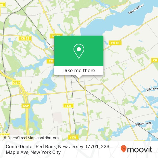 Mapa de Conte Dental, Red Bank, New Jersey 07701, 223 Maple Ave