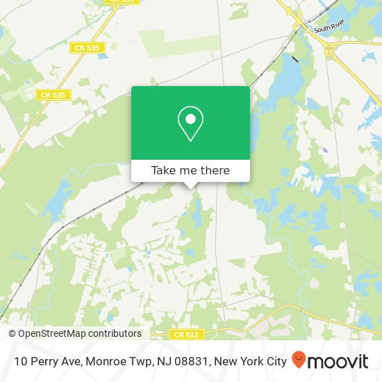 Mapa de 10 Perry Ave, Monroe Twp, NJ 08831