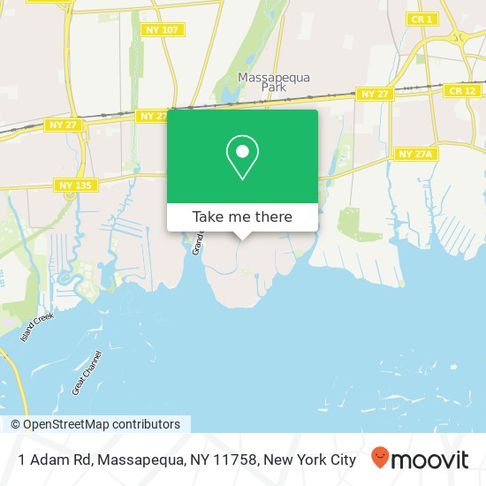 Mapa de 1 Adam Rd, Massapequa, NY 11758