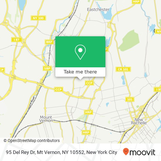 95 Del Rey Dr, Mt Vernon, NY 10552 map