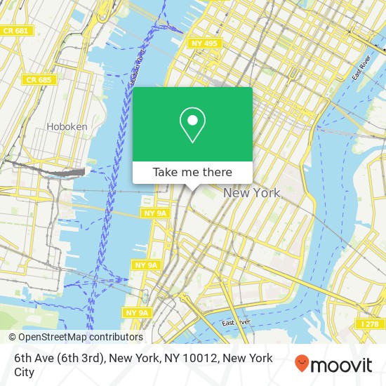 Mapa de 6th Ave (6th 3rd), New York, NY 10012