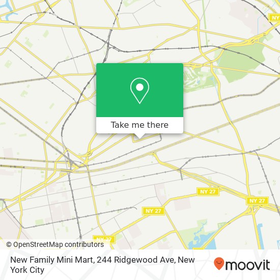 Mapa de New Family Mini Mart, 244 Ridgewood Ave