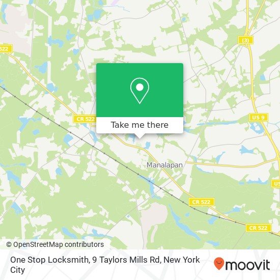 Mapa de One Stop Locksmith, 9 Taylors Mills Rd