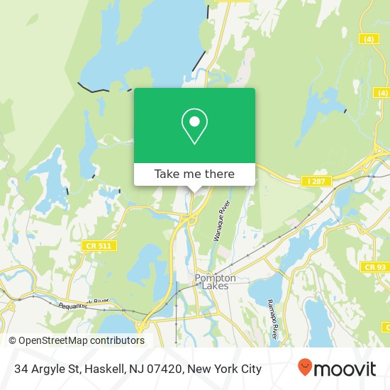 Mapa de 34 Argyle St, Haskell, NJ 07420