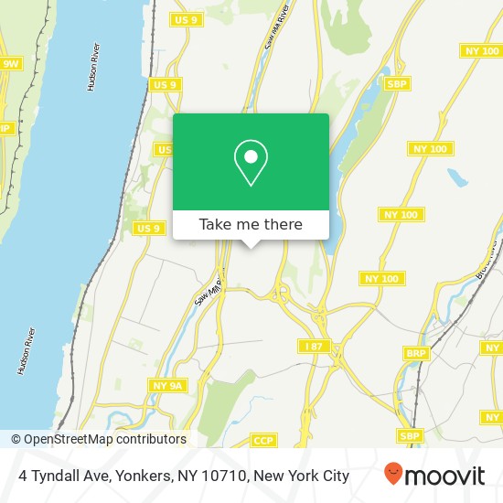 Mapa de 4 Tyndall Ave, Yonkers, NY 10710
