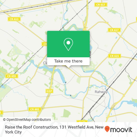 Raise the Roof Construction, 131 Westfield Ave map