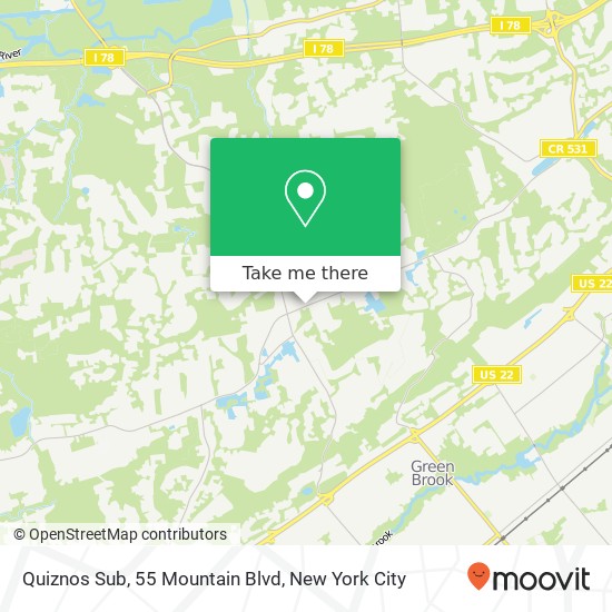 Quiznos Sub, 55 Mountain Blvd map