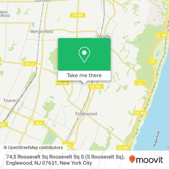 Mapa de 74,S Roosevelt Sq Roosevelt Sq S (S Roosevelt Sq), Englewood, NJ 07631