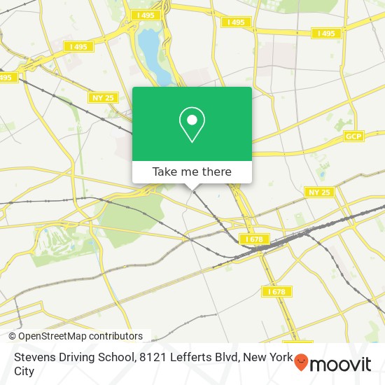 Stevens Driving School, 8121 Lefferts Blvd map