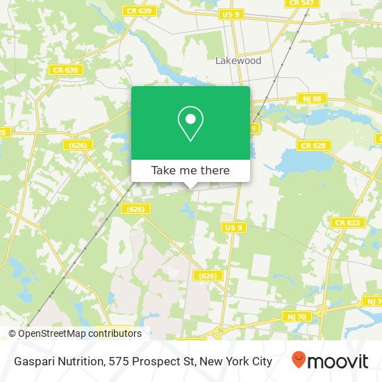Mapa de Gaspari Nutrition, 575 Prospect St