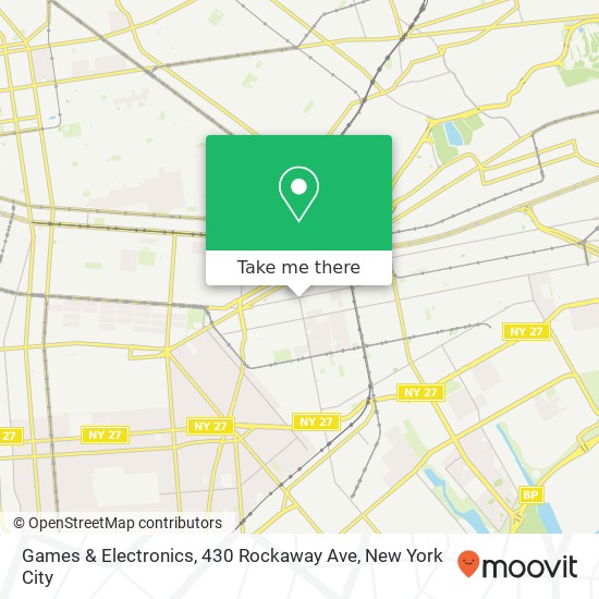 Mapa de Games & Electronics, 430 Rockaway Ave