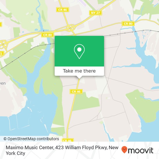 Mapa de Maximo Music Center, 423 William Floyd Pkwy