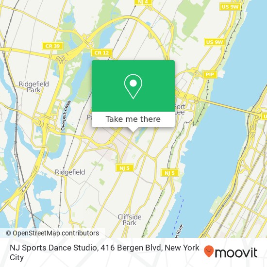 NJ Sports Dance Studio, 416 Bergen Blvd map