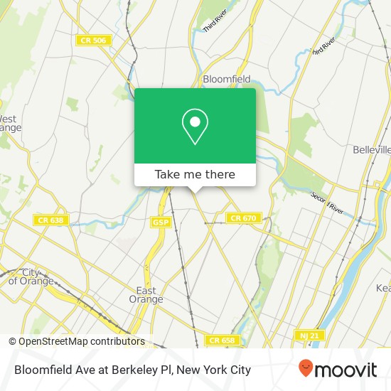 Mapa de Bloomfield Ave at Berkeley Pl