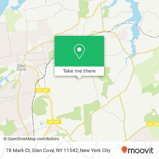 Mapa de 78 Mark Ct, Glen Cove, NY 11542