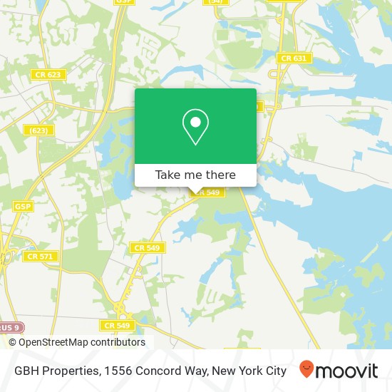 Mapa de GBH Properties, 1556 Concord Way