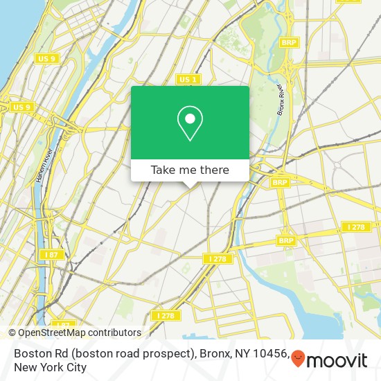 Mapa de Boston Rd (boston road prospect), Bronx, NY 10456