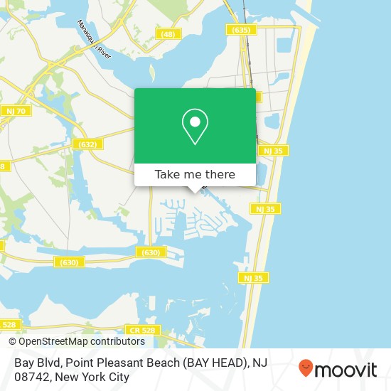 Mapa de Bay Blvd, Point Pleasant Beach (BAY HEAD), NJ 08742