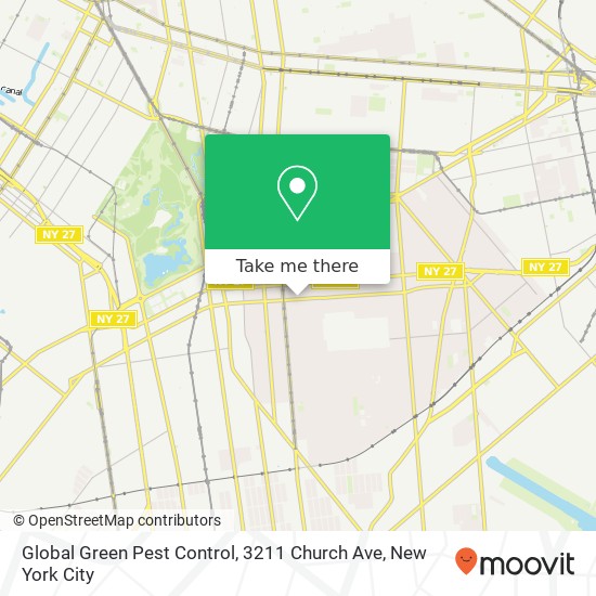 Mapa de Global Green Pest Control, 3211 Church Ave