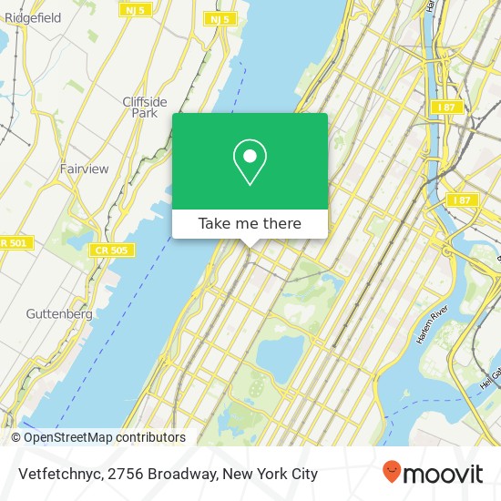 Mapa de Vetfetchnyc, 2756 Broadway