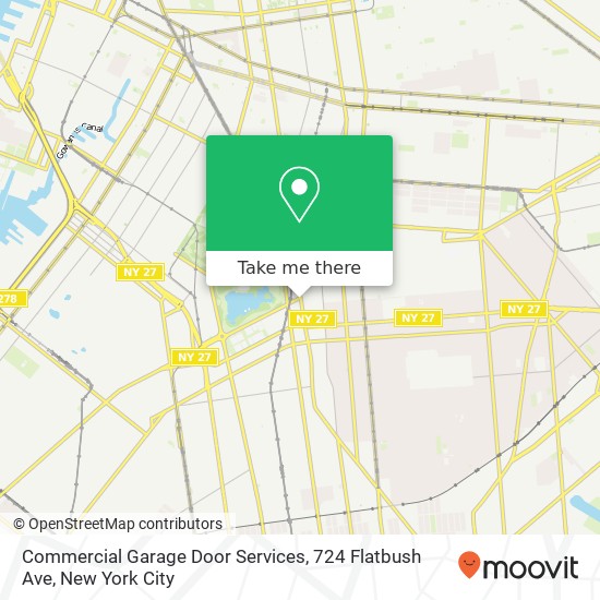 Mapa de Commercial Garage Door Services, 724 Flatbush Ave