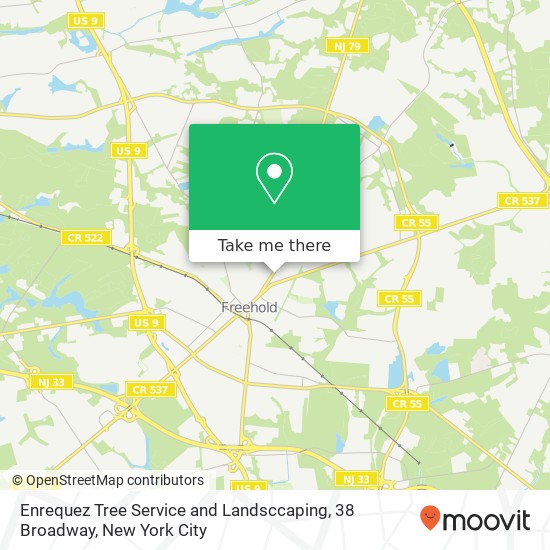 Enrequez Tree Service and Landsccaping, 38 Broadway map