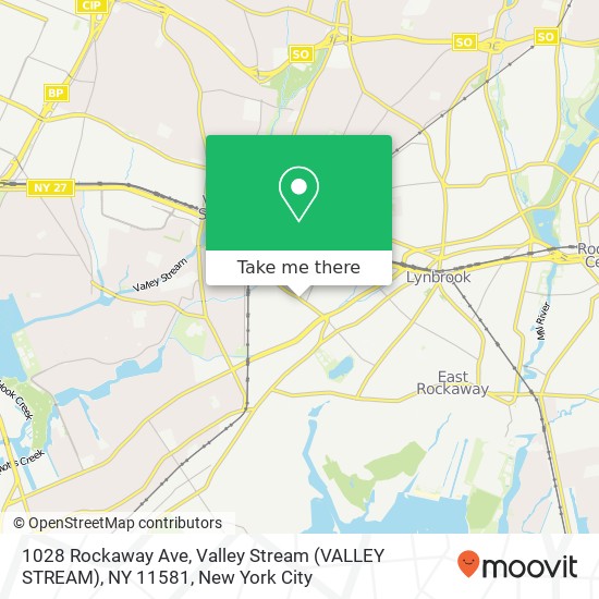 Mapa de 1028 Rockaway Ave, Valley Stream (VALLEY STREAM), NY 11581
