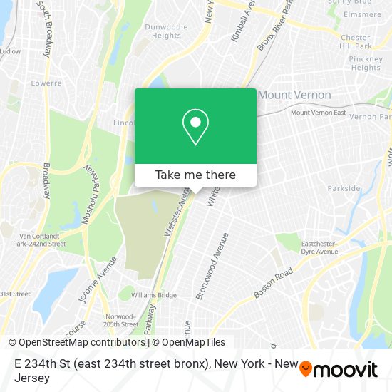 Mapa de E 234th St (east 234th street bronx)