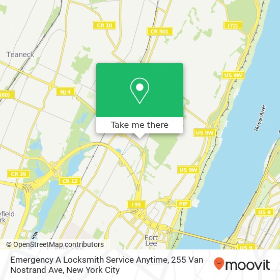 Mapa de Emergency A Locksmith Service Anytime, 255 Van Nostrand Ave