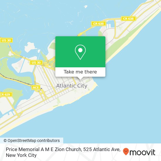 Mapa de Price Memorial A M E Zion Church, 525 Atlantic Ave