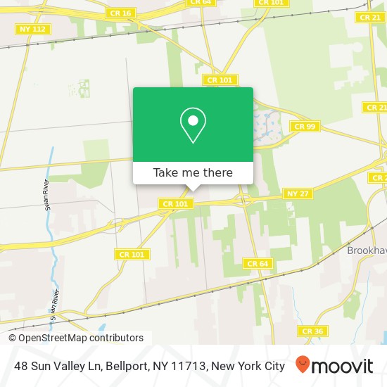 Mapa de 48 Sun Valley Ln, Bellport, NY 11713