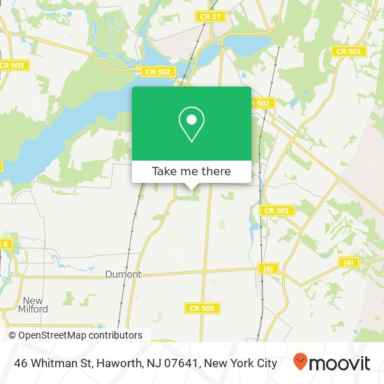 Mapa de 46 Whitman St, Haworth, NJ 07641