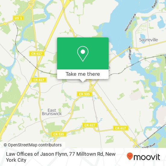 Law Offices of Jason Flynn, 77 Milltown Rd map