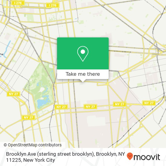 Brooklyn Ave (sterling street brooklyn), Brooklyn, NY 11225 map