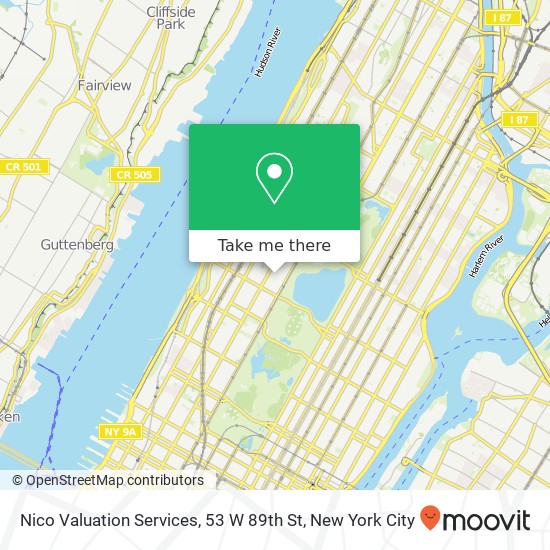 Nico Valuation Services, 53 W 89th St map