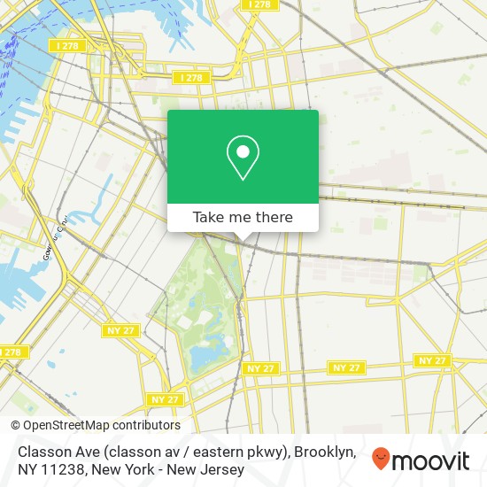 Classon Ave (classon av / eastern pkwy), Brooklyn, NY 11238 map