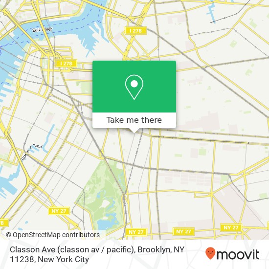 Mapa de Classon Ave (classon av / pacific), Brooklyn, NY 11238