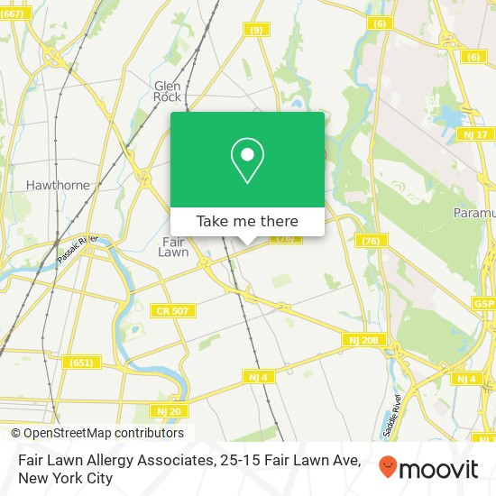 Mapa de Fair Lawn Allergy Associates, 25-15 Fair Lawn Ave