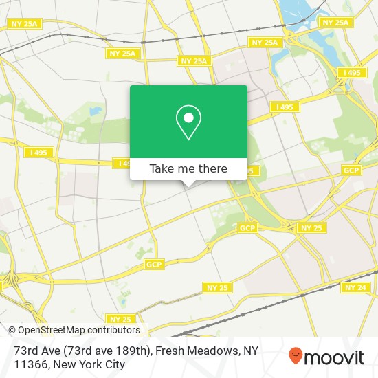 Mapa de 73rd Ave (73rd ave 189th), Fresh Meadows, NY 11366